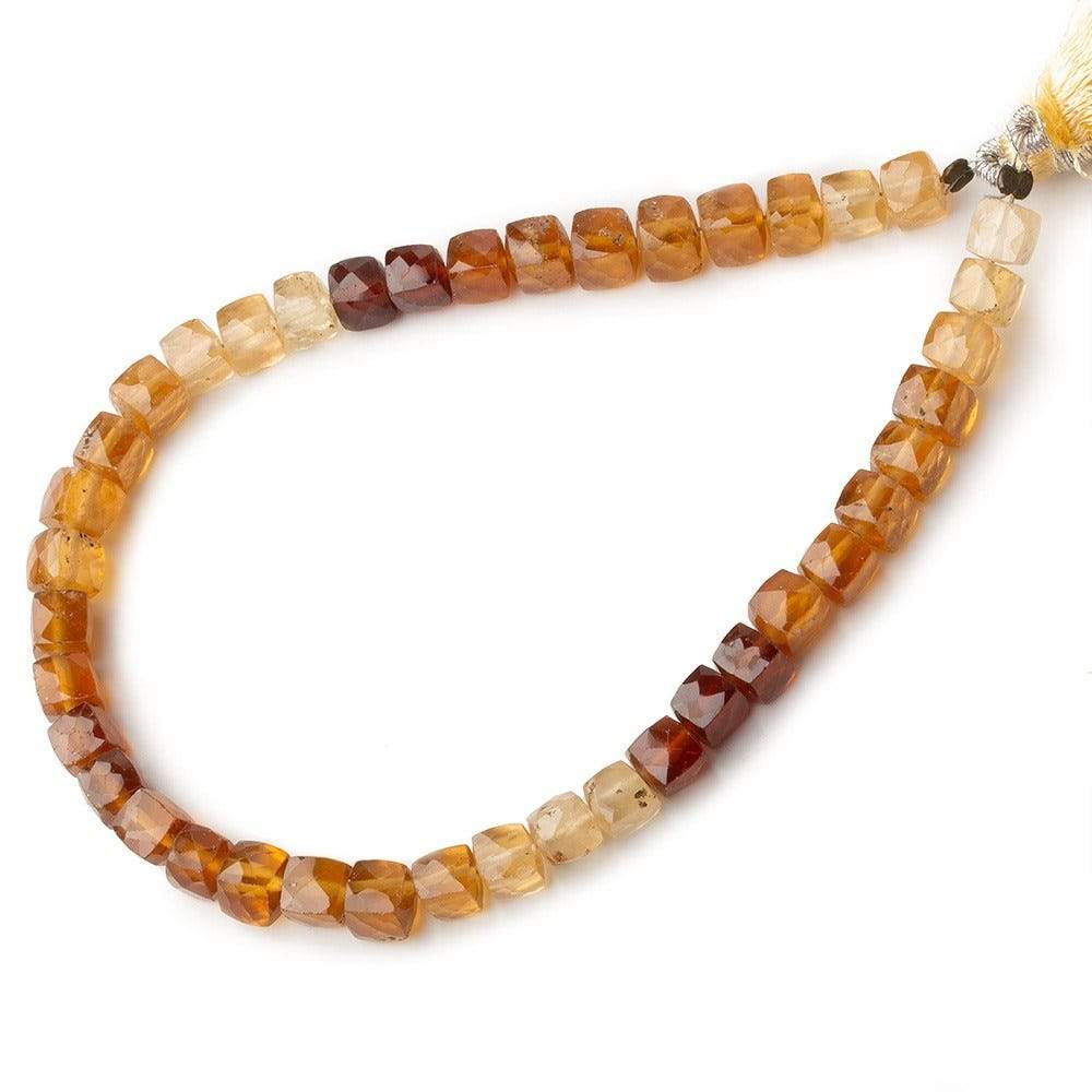 5mm Faceted Cube Hessonite Garnet Beads 8 inch 40 pieces A (ONLINE ORDER ONLY)