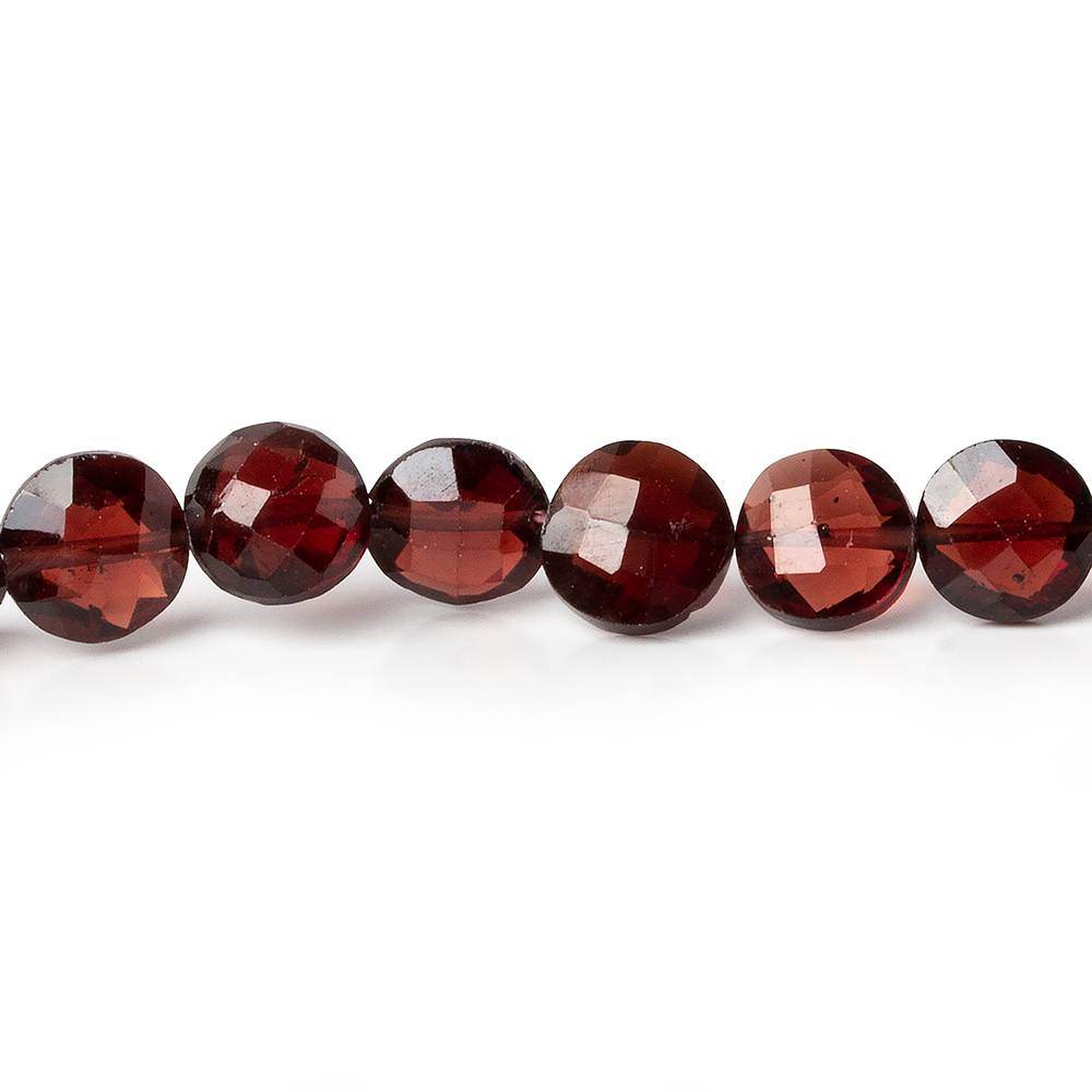 5mm Garnet Side Drilled Faceted Coin Beads 9 inch 36 pieces (ONLINE ORDER ONLY)