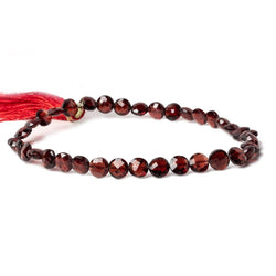 5mm Garnet Side Drilled Faceted Coin Beads 9 inch 36 pieces (ONLINE ORDER ONLY)