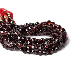 5mm Garnet Side Drilled Faceted Coin Beads 9 inch 36 pieces (ONLINE ORDER ONLY)