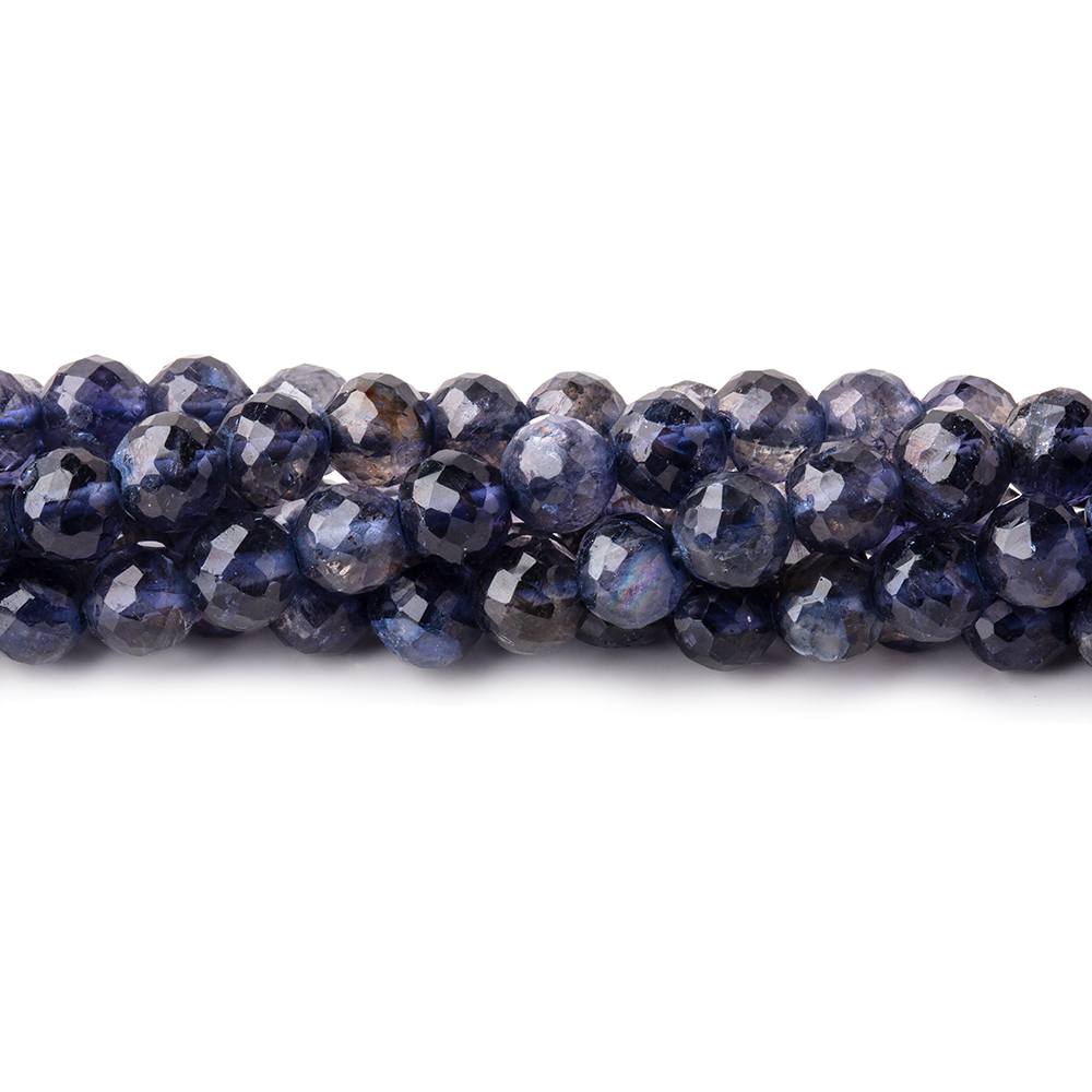 5mm Iolite faceted round beads 12.5 inch 73 pieces AA Grade (ONLINE ORDER ONLY)