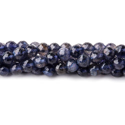 5mm Iolite faceted round beads 12.5 inch 73 pieces AA Grade (ONLINE ORDER ONLY)
