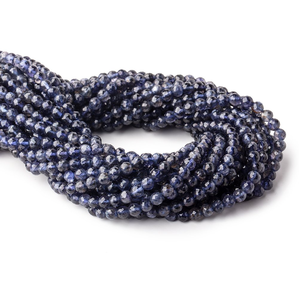 5mm Iolite faceted round beads 12.5 inch 73 pieces AA Grade (ONLINE ORDER ONLY)