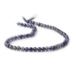 5mm Iolite faceted round beads 12.5 inch 73 pieces AA Grade (ONLINE ORDER ONLY)