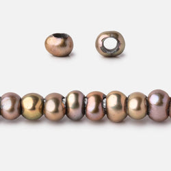 5mm Khaki Green 2.5mm Large Hole Off Round Pearls 15 inch 115 Beads (ONLINE ORDER ONLY)