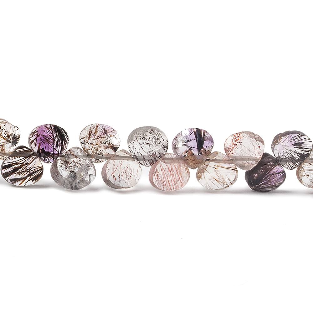 5mm Lepidocrocite faceted petite heart beads 6 inch 50 pieces (ONLINE ORDER ONLY)