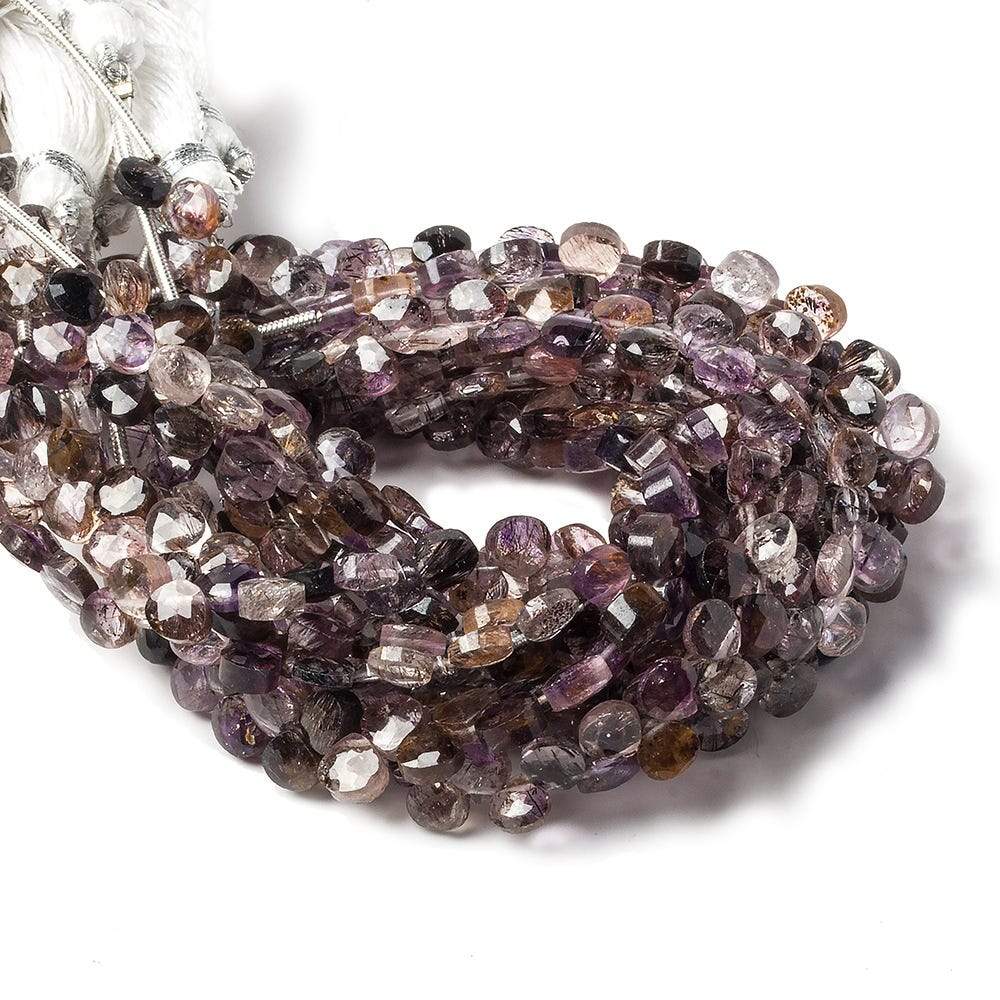 5mm Lepidocrocite faceted petite heart beads 6 inch 50 pieces (ONLINE ORDER ONLY)