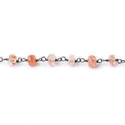 5mm Lepidocrocite Faceted Rondelles on Black Gold over .925 Silver Chain (ONLINE ORDER ONLY)