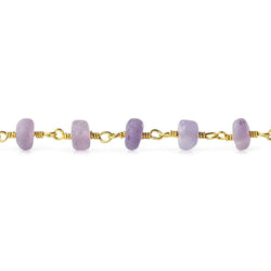 5mm Matte Amethyst plain rondelle Gold plated Chain by the foot (ONLINE ORDER ONLY)
