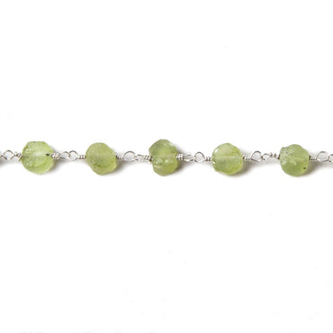 5mm Matte Peridot Coin Silver plated Chain by the foot 28 pcs (ONLINE ORDER ONLY)