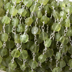 5mm Matte Peridot Coin Silver plated Chain by the foot 28 pcs (ONLINE ORDER ONLY)