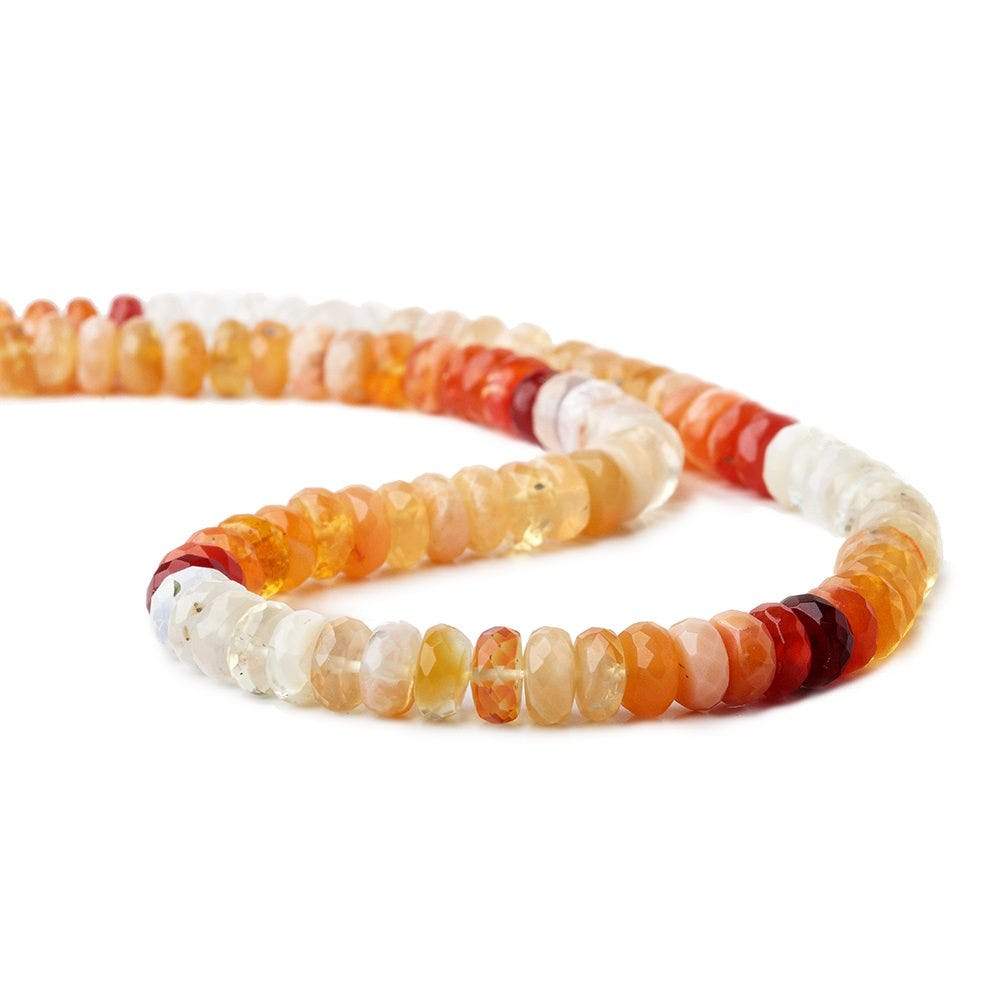 5mm Mexican Fire Opal Faceted Rondelle Beads 15 inch 112 pieces (ONLINE ORDER ONLY)