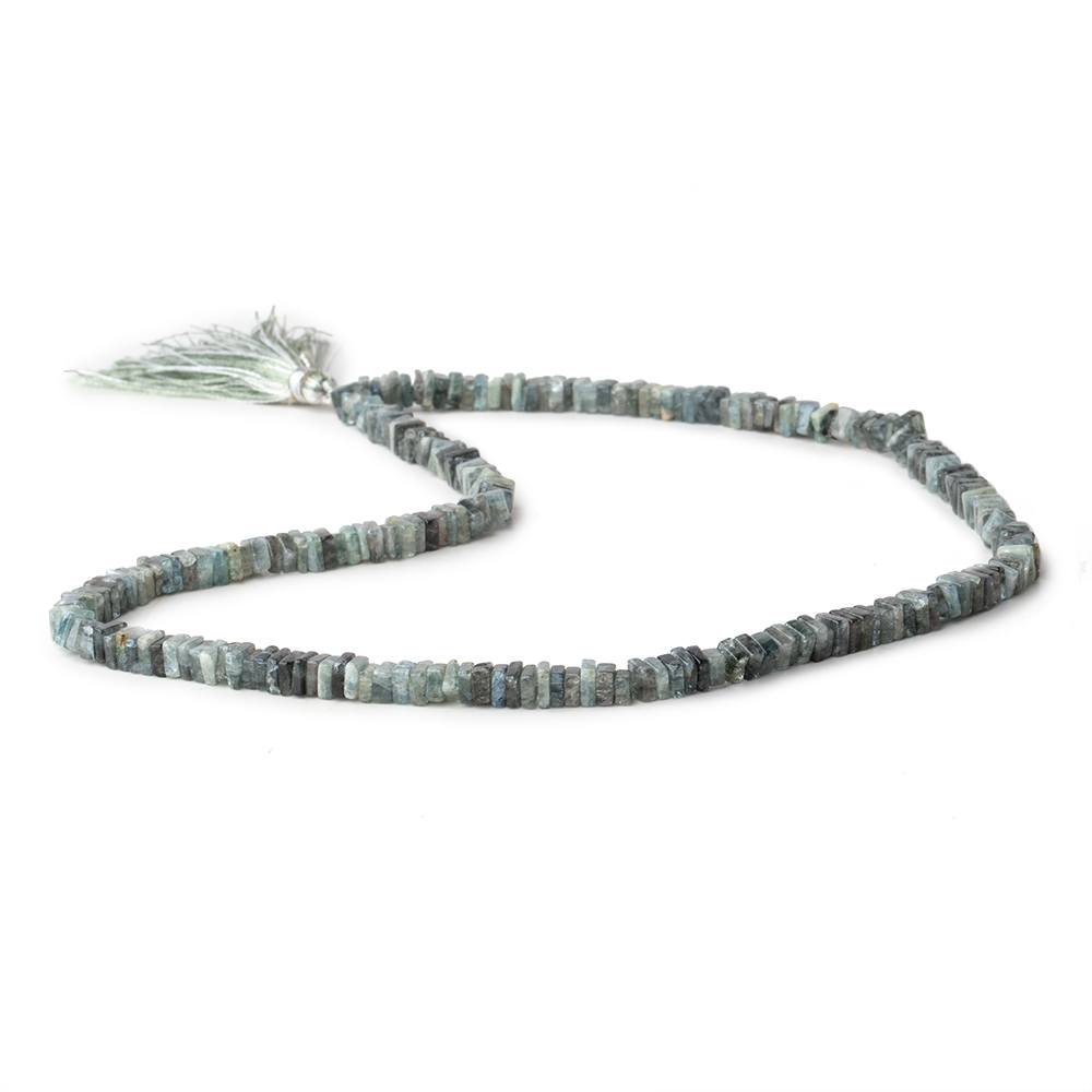 5mm Moss Aquamarine Plain Square Heshi Beads 16 inch 95 pcs (ONLINE ORDER ONLY)