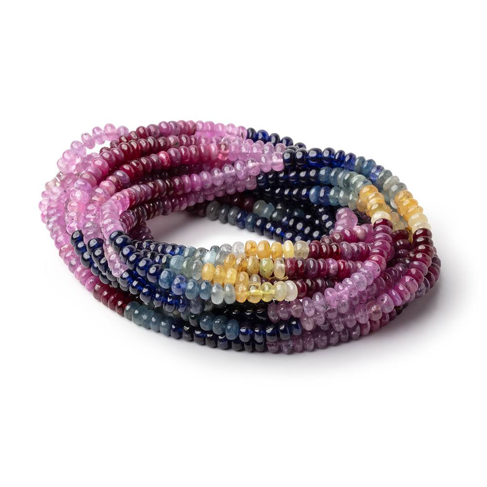 5mm Multi Color Sapphire Plain Rondelle Beads 18 inch 151 pieces AA (ONLINE ORDER ONLY)
