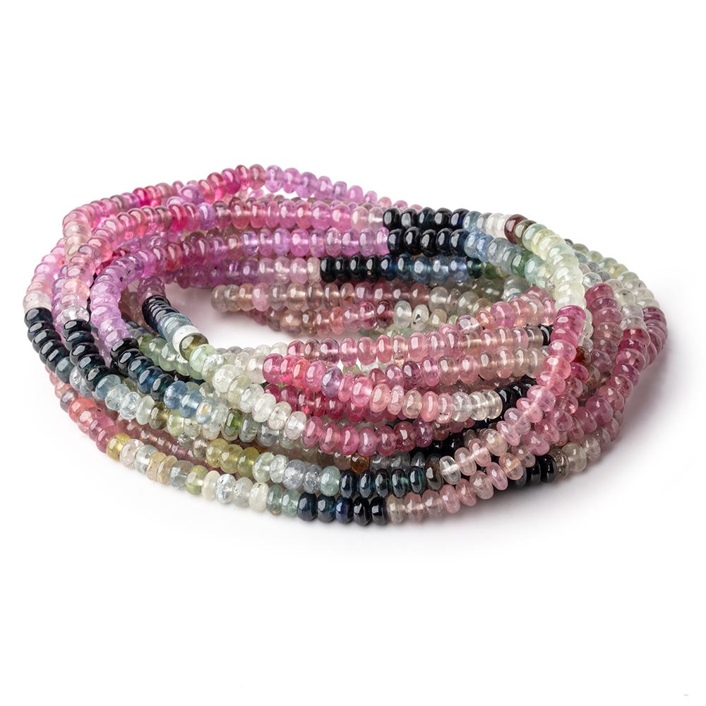 5mm Multi Color Sapphire Plain Rondelle Beads 18 inch 154 pieces AA (ONLINE ORDER ONLY)