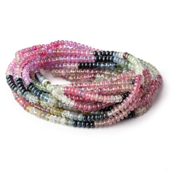 5mm Multi Color Sapphire Plain Rondelle Beads 18 inch 154 pieces AA (ONLINE ORDER ONLY)
