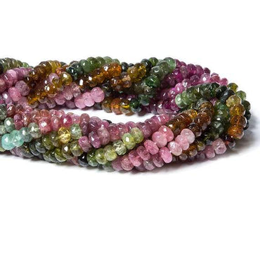 5mm Multi Color Tourmaline Beads Faceted Rondelle 126 pcs (ONLINE ORDER ONLY)