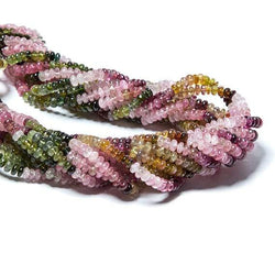 5mm Multi Color Tourmaline plain rondelle beads 18 inch 164 pieces (ONLINE ORDER ONLY)