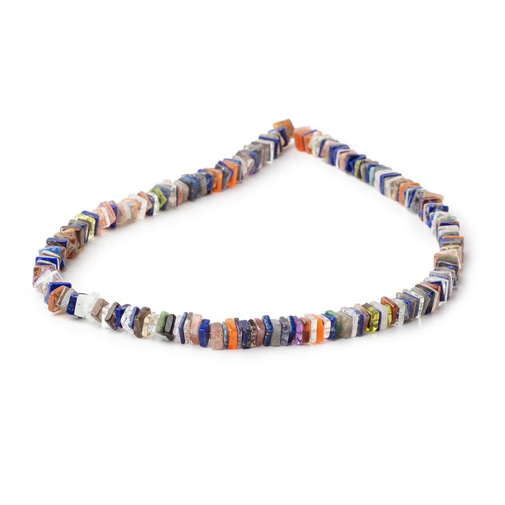 5mm Multi Gemstone Plain Square Heishi Beads 14 inch 200 pieces (ONLINE ORDER ONLY)