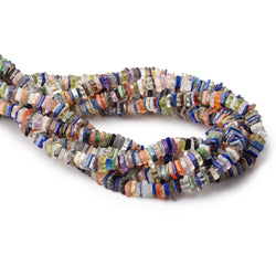 5mm Multi Gemstone Plain Square Heishi Beads 14 inch 200 pieces (ONLINE ORDER ONLY)