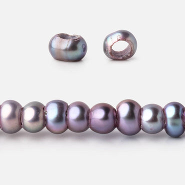 5mm Multi-Tonal Purple Off Round 2.5mm Large Hole Pearls 15 inch 120 Beads (ONLINE ORDER ONLY)
