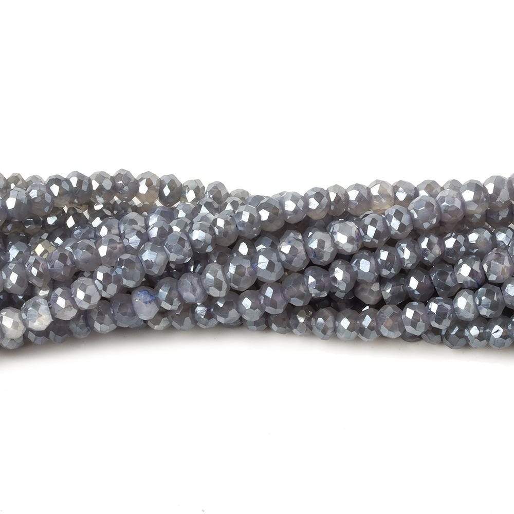 5mm Mystic Platinum Moonstone faceted rondelles 16 inch 100 beads A (ONLINE ORDER ONLY)