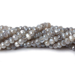 5mm Mystic Platinum Moonstone faceted rondelles 16 inch 100 beads A (ONLINE ORDER ONLY)