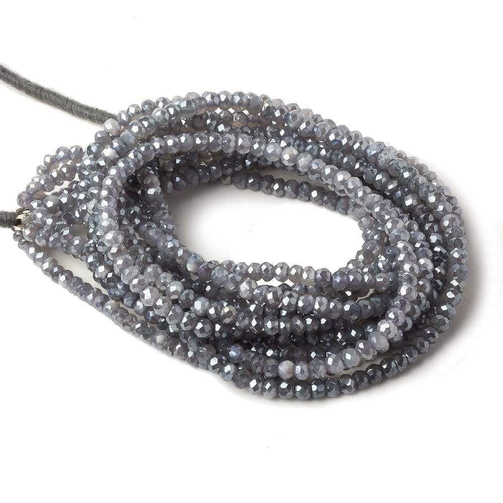 5mm Mystic Platinum Moonstone faceted rondelles 16 inch 100 beads A (ONLINE ORDER ONLY)