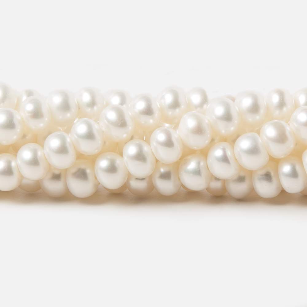 5mm Off White Center Drilled Button Freshwater Pearls 15.5 inch 100 pieces (ONLINE ORDER ONLY)