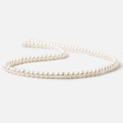 5mm Off White Center Drilled Button Freshwater Pearls 15.5 inch 100 pieces (ONLINE ORDER ONLY)