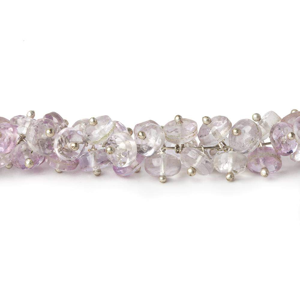 5mm Pink Amethyst and Crystal Quartz faceted rondelles on headpins 6 inch 95 pcs (ONLINE ORDER ONLY)