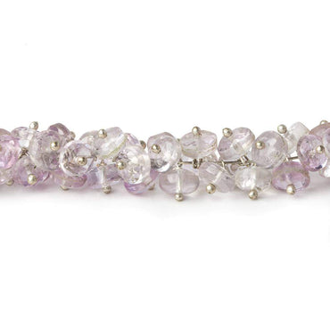5mm Pink Amethyst and Crystal Quartz faceted rondelles on headpins 6 inch 95 pcs (ONLINE ORDER ONLY)