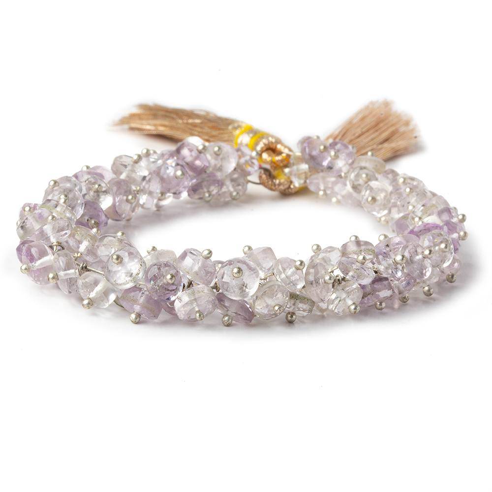 5mm Pink Amethyst and Crystal Quartz faceted rondelles on headpins 6 inch 95 pcs (ONLINE ORDER ONLY)