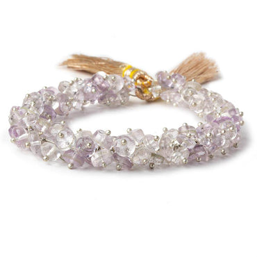 5mm Pink Amethyst and Crystal Quartz faceted rondelles on headpins 6 inch 95 pcs (ONLINE ORDER ONLY)