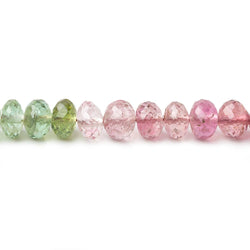 5mm Pink & Green Tourmaline Faceted Rondelle Beads 124 pieces AAA Grade (ONLINE ORDER ONLY)