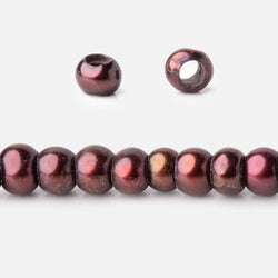 5mm Port Wine 2.5mm Large Hole Off Round Pearls 15 inch 122 Beads (ONLINE ORDER ONLY)