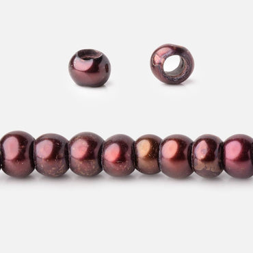 5mm Port Wine 2.5mm Large Hole Off Round Pearls 15 inch 122 Beads (ONLINE ORDER ONLY)