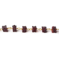 5mm Pyrope Garnet square heishi Vermeil Chain by the foot (ONLINE ORDER ONLY)