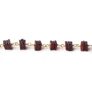 5mm Pyrope Garnet square heishi Vermeil Chain by the foot (ONLINE ORDER ONLY)