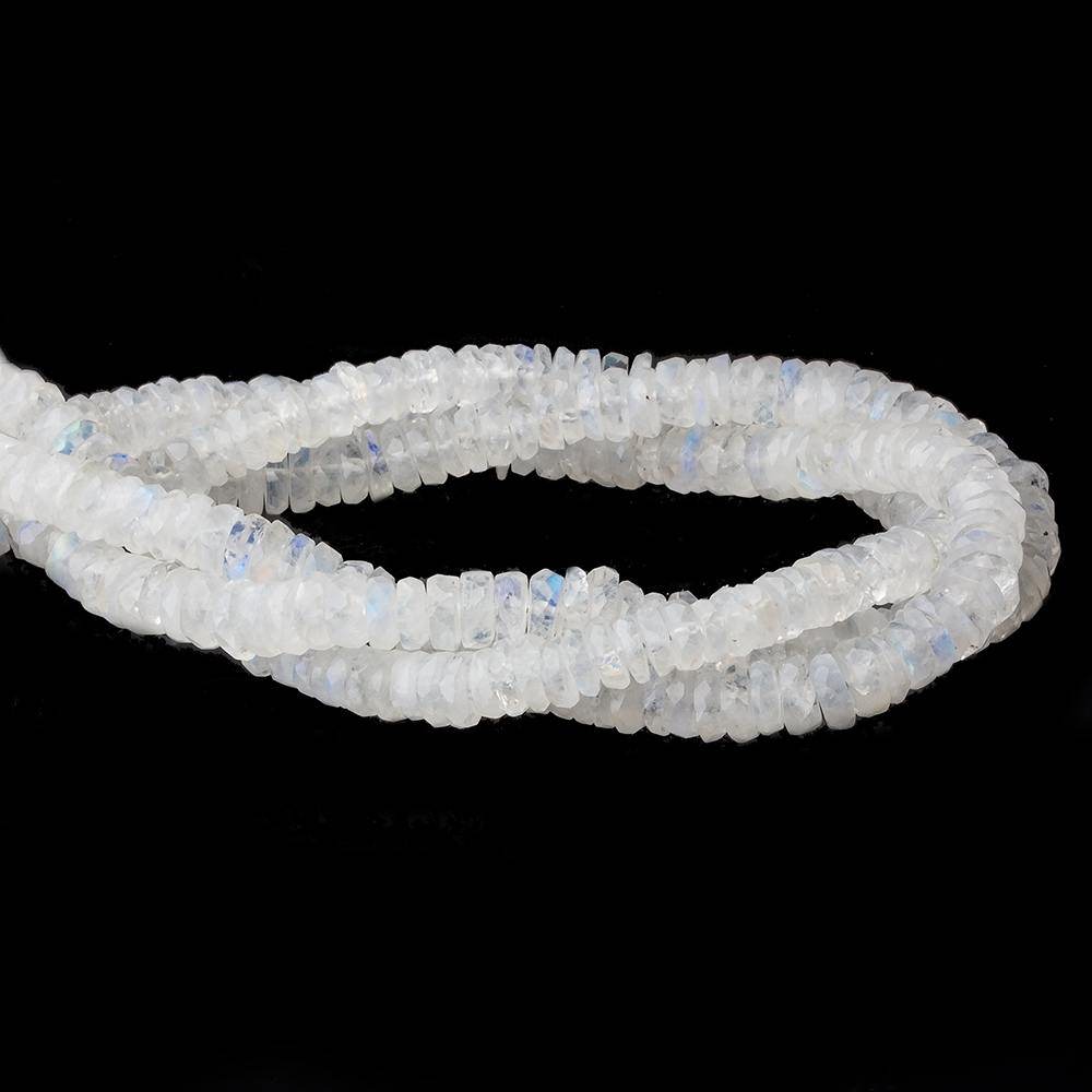 5mm Rainbow Moonstone faceted Heshi beads 8 inch 115 pieces A (ONLINE ORDER ONLY)