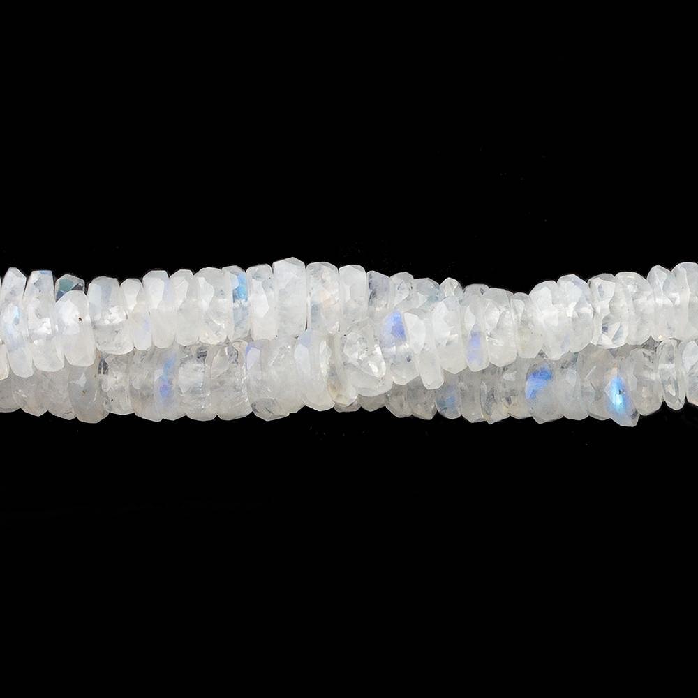 5mm Rainbow Moonstone faceted Heshi beads 8 inch 115 pieces A (ONLINE ORDER ONLY)