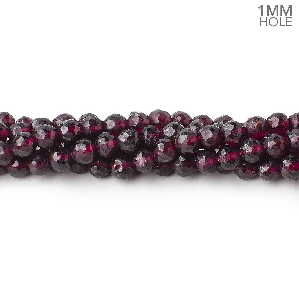 5mm Rhodolite Garnet Faceted Round Beads 13 inch 76 pieces 1mm Hole (ONLINE ORDER ONLY)