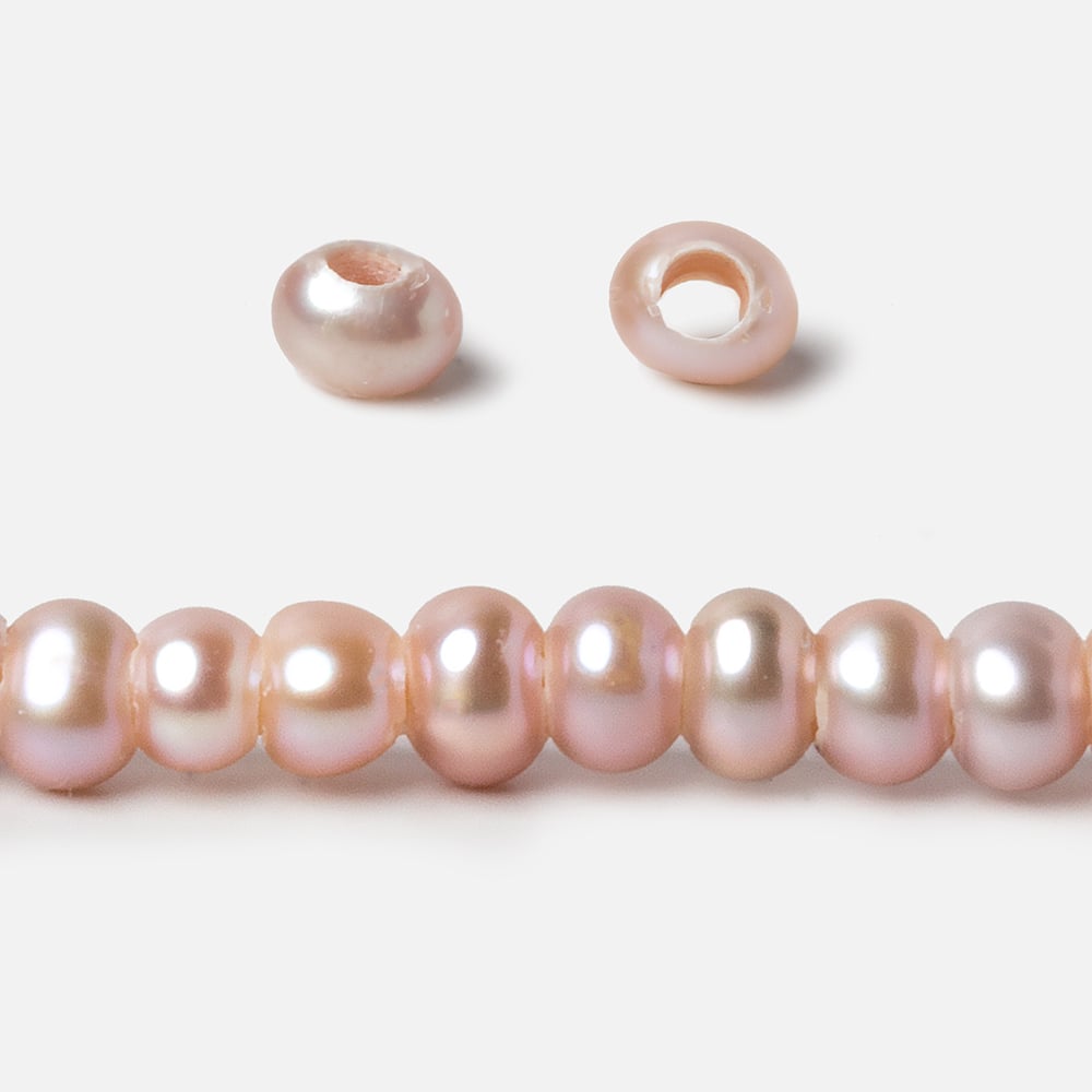 5mm Rose Pink Off Round 2.5mm Large Hole Pearls 15 inch 100 pieces (ONLINE ORDER ONLY)