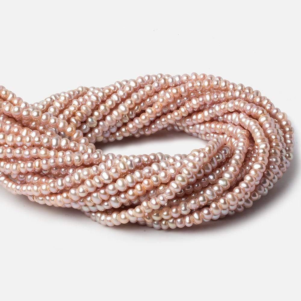 5mm Rose Pink Off Round 2.5mm Large Hole Pearls 15 inch 100 pieces (ONLINE ORDER ONLY)