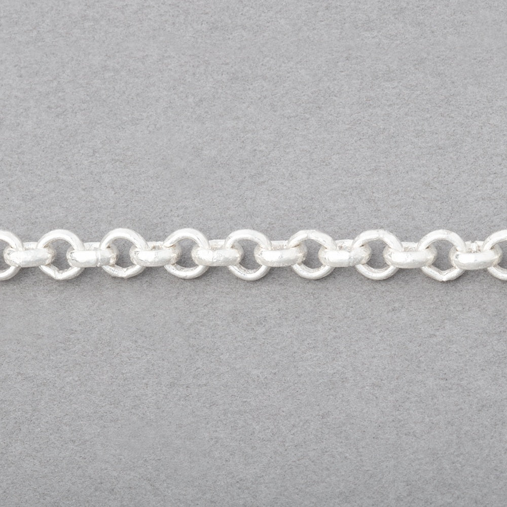 5mm Silver plated Rolo Link Chain by the foot (ONLINE ORDER ONLY)