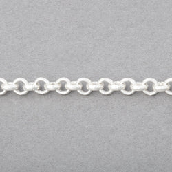 5mm Silver plated Rolo Link Chain by the foot (ONLINE ORDER ONLY)