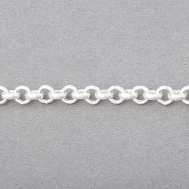 5mm Silver plated Rolo Link Chain by the foot (ONLINE ORDER ONLY)