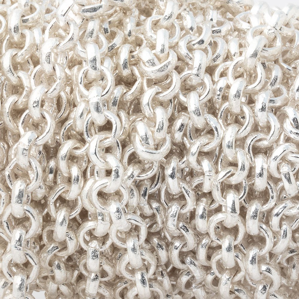 5mm Silver plated Rolo Link Chain by the foot (ONLINE ORDER ONLY)