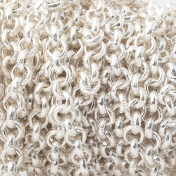 5mm Silver plated Rolo Link Chain by the foot (ONLINE ORDER ONLY)