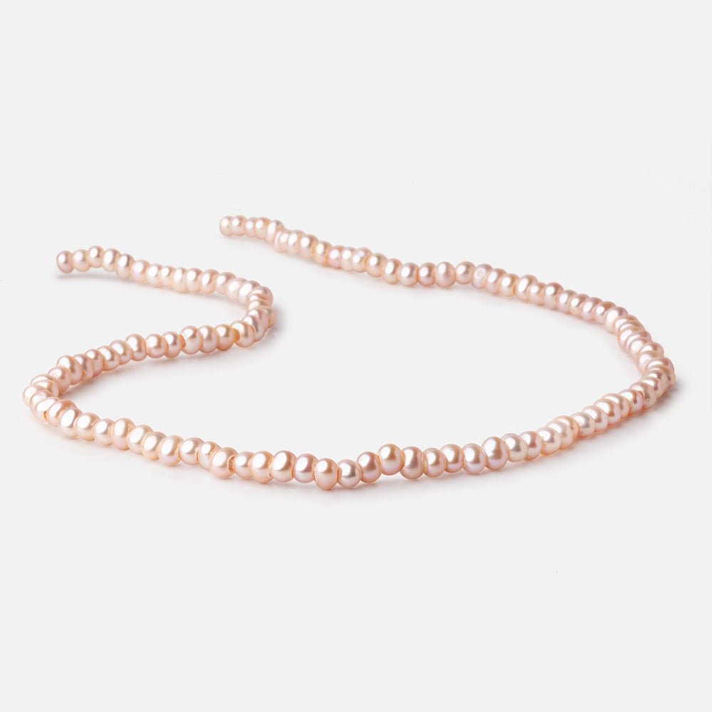 5mm Soft Peach 2.5mm Large Hole Off Round Pearls 15 inch 114 Beads (ONLINE ORDER ONLY)